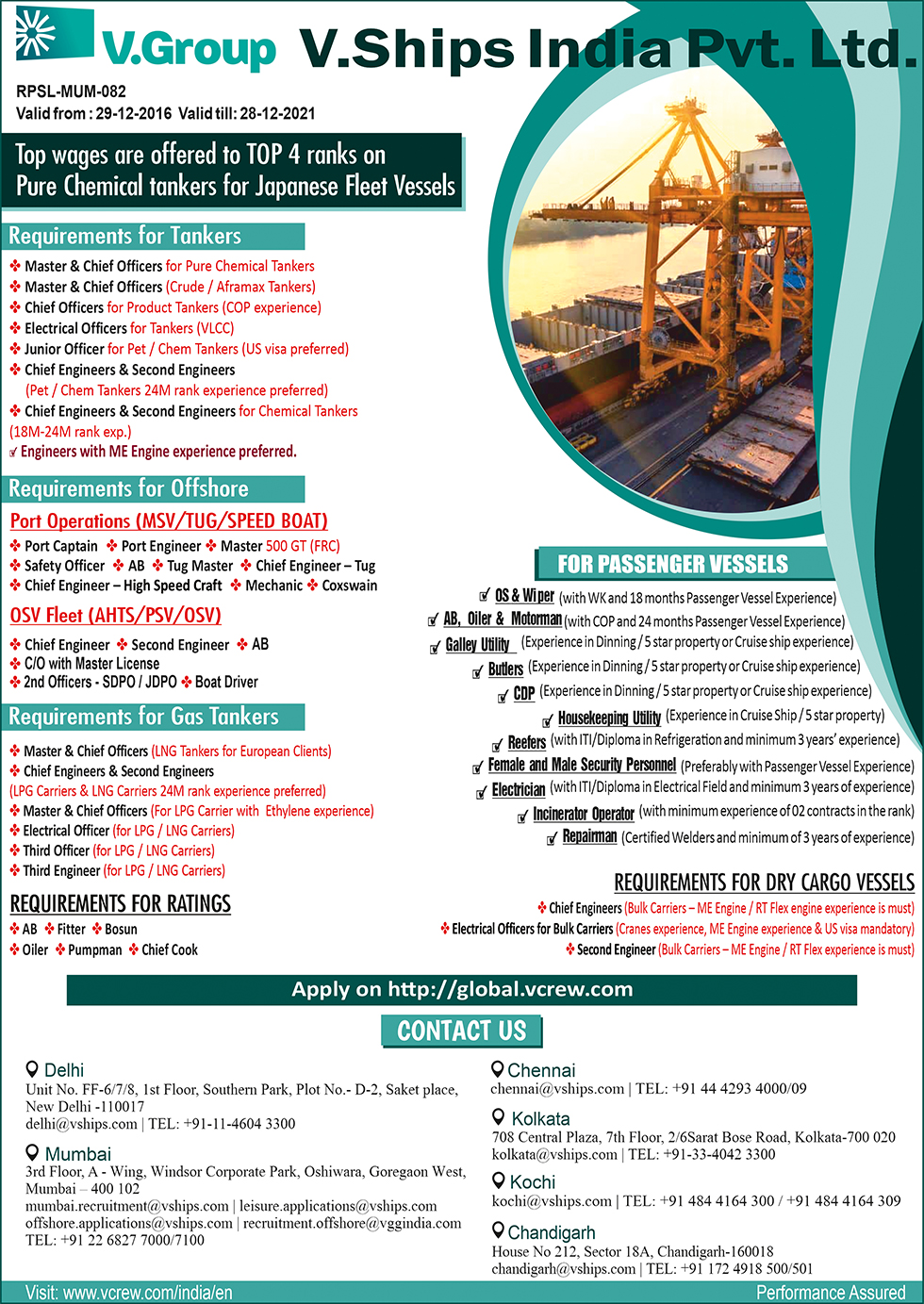 V. Ships Crew India Seajobs Jobs In Sea Sea Career